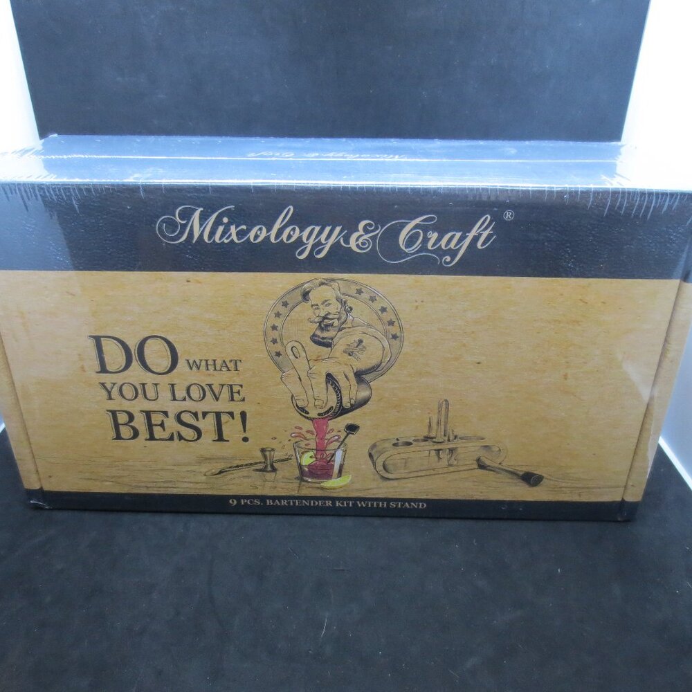 Mixology & Craft - 9 Piece Bartender Kit with Stand - Brand New Sealed